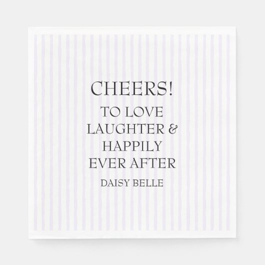 Handgezogenes Doodle-Brautparty Lila Serviette (Vorderseite)