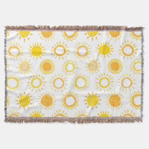 Handgezogenes Doodle-Sonnen-Muster Decke