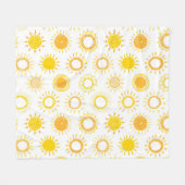 Handgezogenes Doodle-Sonnen-Muster Fleecedecke (Vorderseite (Horizontal))