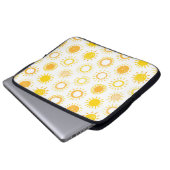 Handgezogenes Doodle-Sonnen-Muster Laptopschutzhülle (Vorne Knopf)