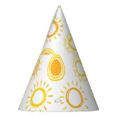 Handgezogenes Doodle-Sonnen-Muster Partyhütchen (Links)