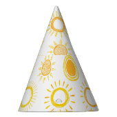 Handgezogenes Doodle-Sonnen-Muster Partyhütchen (Rechts)