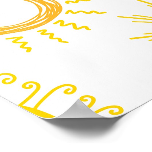 Handgezogenes Doodle-Sonnen-Muster Poster (Ecke)