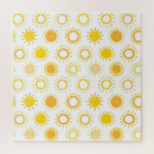 Handgezogenes Doodle-Sonnen-Muster Puzzle
