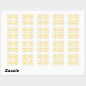 Handgezogenes Doodle-Sonnen-Muster Quadratischer Aufkleber (Blatt)