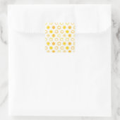 Handgezogenes Doodle-Sonnen-Muster Quadratischer Aufkleber (Tasche)