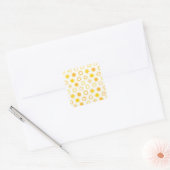 Handgezogenes Doodle-Sonnen-Muster Quadratischer Aufkleber (Umschlag)