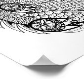 Handgezogenes Echidna Doodle 2 Poster (Ecke)