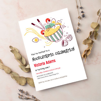 Handgezogenes Ei Noodles Ramen GRILLEN Birthday Einladung