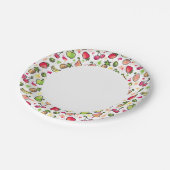 handgezogenes Fruchtmuster Pappteller (Schrägansicht)