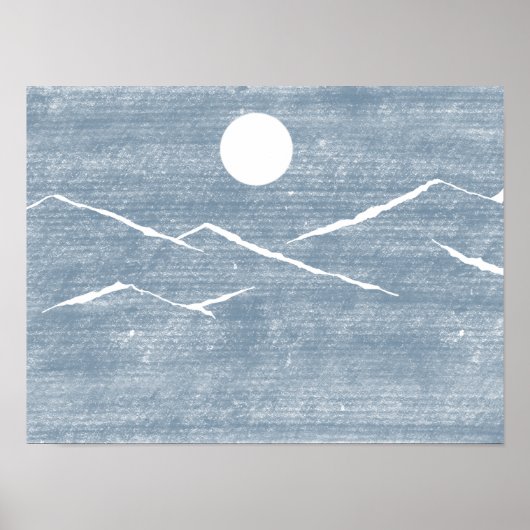 Handgezogenes Gebirge Poster (Vorne)