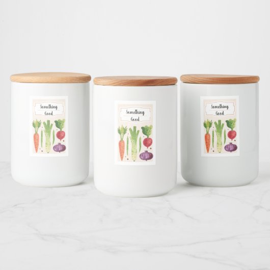 Handgezogenes Gemüse III Lebensmitteletikett (Flaschen)