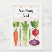 Handgezogenes Gemüse III Lebensmitteletikett (Einzelnes Label)