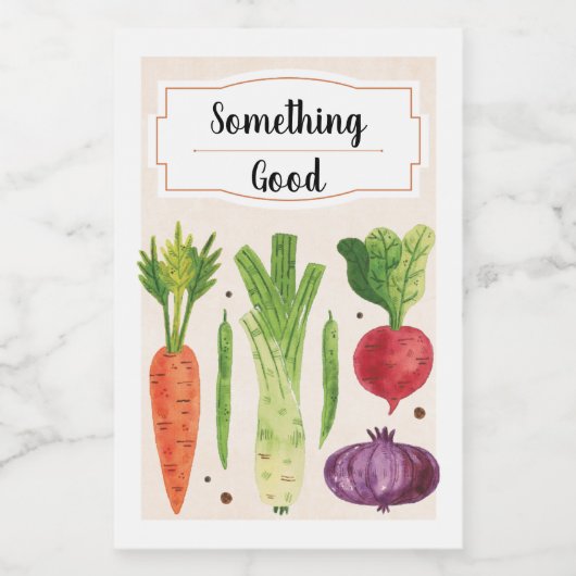 Handgezogenes Gemüse III Lebensmitteletikett (Einzelnes Label)