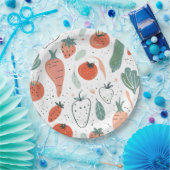 Handgezogenes Gemüse Pappteller (Party)