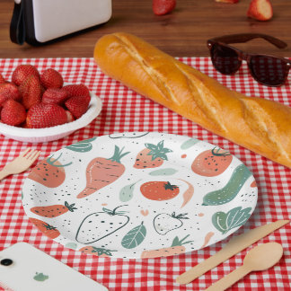 Handgezogenes Gemüse Pappteller