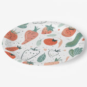 Handgezogenes Gemüse Pappteller (Schrägansicht)