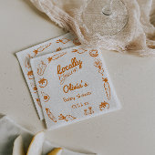 Handgezogenes Gemüse, selbst geerntet, Babydusche Serviette