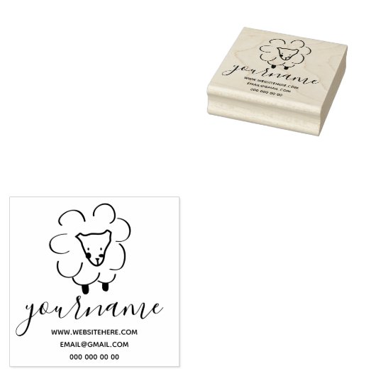 Handgezogenes, geschmeidiges Schaf Gummistempel (Stempel)