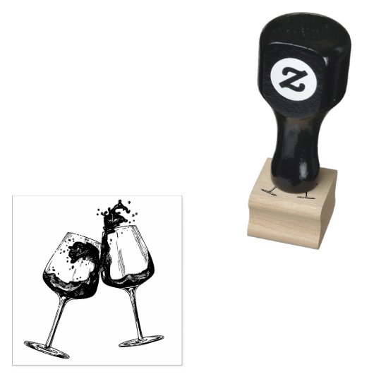 Handgezogenes Glas Gummistempel (Stempel)