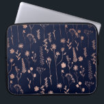 Handgezogenes Gold aus Rose, niedlich getrocknet,  Laptopschutzhülle<br><div class="desc">Handgezogene Rose Gold niedlich getrocknete gepresste Blume Illustration Blau der</div>