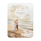 Handgezogenes Gold Bloral Save the Date Magnet (Vertikal)