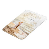 Handgezogenes Gold Bloral Save the Date Magnet (Linke Seite)