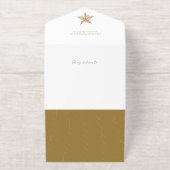 Handgezogenes Gold Foil Snowflake Weihnachtsfest F All-in-One-Einladung (Außenseite)