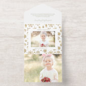 Handgezogenes Gold Foil Snowflake Weihnachtsfest F All-in-One-Einladung (Innenseite)