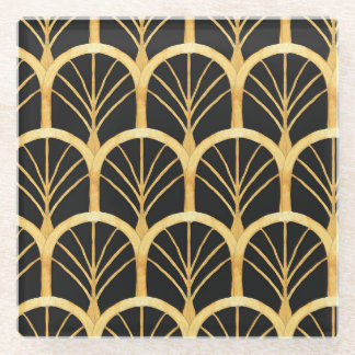 Handgezogenes Gold Imitation Wasserfarbe Glasuntersetzer