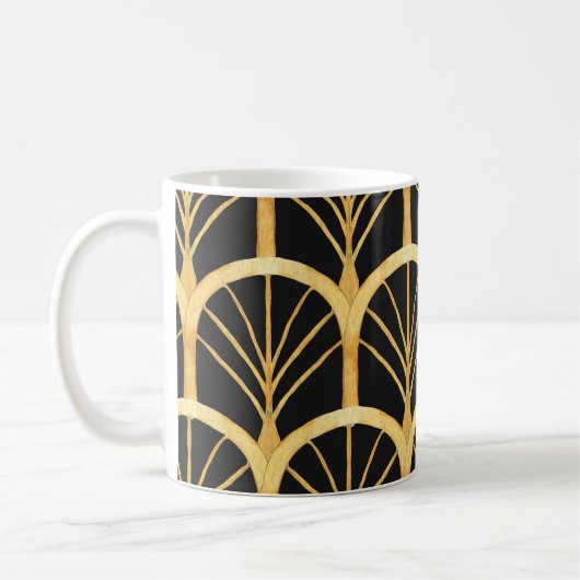 Handgezogenes Gold Imitation Wasserfarbe Kaffeetasse (Links)