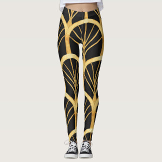Handgezogenes Gold Imitation Wasserfarbe Leggings