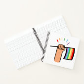 Handgezogenes Hand Waving a Rainbow Flag Notizblock (Innenseite)