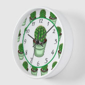 Handgezogenes Haus Cacti Uhr (Winkel)