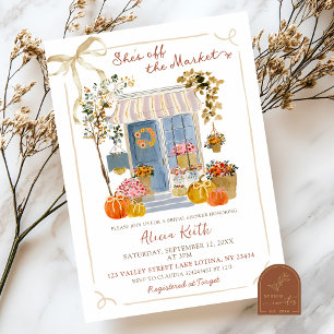 Handgezogenes Herbst-Pumpkin-Brautparty Einladung