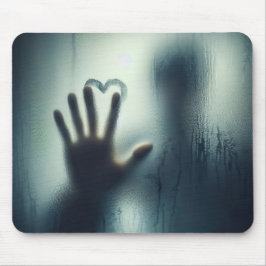 Handgezogenes Herz auf Nassglas Mousepad