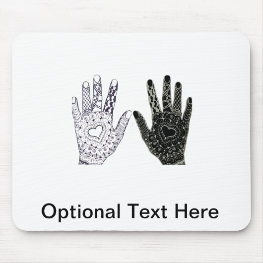Handgezogenes Herz Doodled Hands Mousepad (Vorne)
