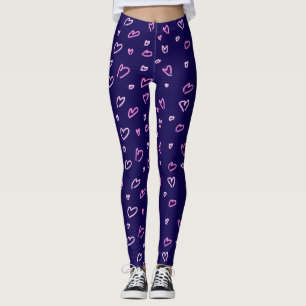 Handgezogenes Herz Leggings/Pflanze Leggings