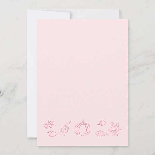 Handgezogenes Hot-Pink-Fall in Liebe-Brautparty Einladung (Rückseite)