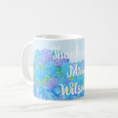 Handgezogenes Hydrangea in Vase Kaffeetasse (Vorderseite Links)