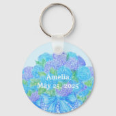 Handgezogenes Hydrangea in Vase Schlüsselanhänger (Vorderseite)