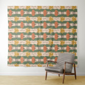 Handgezogenes Kürbisgeflecht- und Leaf-Muster Wandteppich (Beispiel (Horizontal))