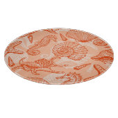 Handgezogenes Meer: Vintages Muster Schneidebrett (Ecke)