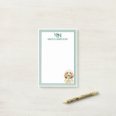 Handgezogenes Monogramm Doodle Martini-Glas Post-it Klebezettel (Auf Schreibtisch)