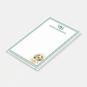 Handgezogenes Monogramm Doodle Martini-Glas Post-it Klebezettel (angewinkelt)