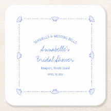 Handgezogenes Muscheln- und Hochzeitsglocken-Braut