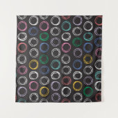 Handgezogenes Muster mit bürstenbehafteten Linien, Wandteppich (Vorderseite (Horizontal))