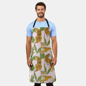 Handgezogenes, nahtloses Muster, große Katzen in D Schürze (Getragen)