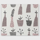 Handgezogenes, nahtloses Muster mit Pflanze in Sch Geschenkpapier (Flach)