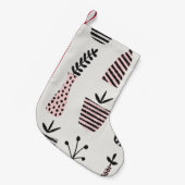 Handgezogenes, nahtloses Muster mit Pflanze in Sch Kleiner Weihnachtsstrumpf (Vorderansicht (hängend))